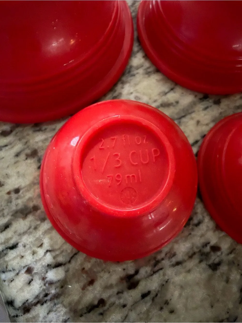 Le Creuset silicone Prep Bowls, set of 4 in Cerise red